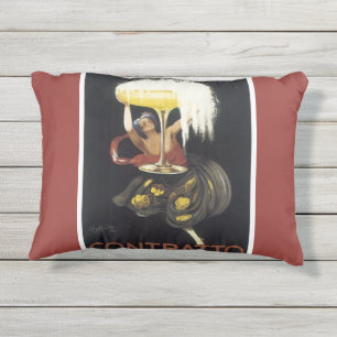 COUSSIN D'EXTÉRIEUR COPIE VINTAGE D'ART D'AFFICHE DE "CONTRATTO"