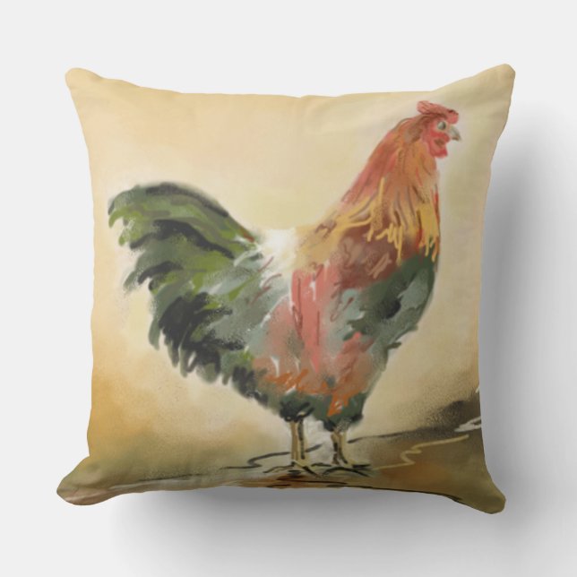 Coussin D'extérieur Coq coloré (Recto)