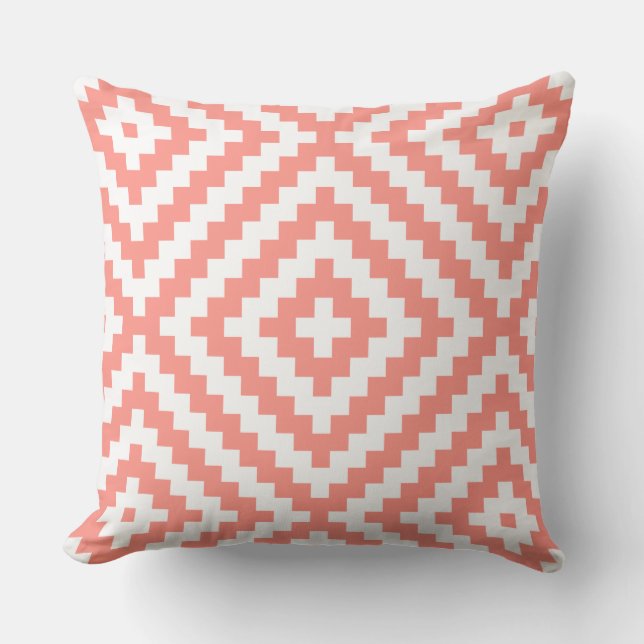 Coussin D'extérieur Corail géométrique (Recto)
