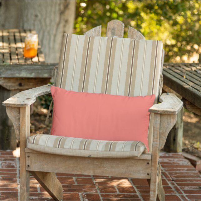 Coussin D'extérieur Corail rose moderne uni couleur unie (Chaise)