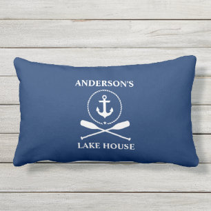 Coussin D'extérieur Corde d'Ancres nautiques Marine Blue Lake House