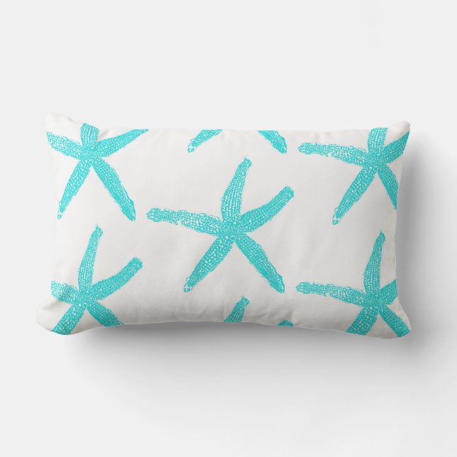 Coussin D'extérieur Coton Motif blanc blanc blanc blanc Turquoise d'éc (Recto)