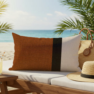 Coussin D'extérieur Couleur Bloc Linge look Russet Beige Noir extérieu
