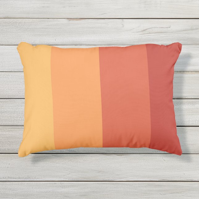 Coussin D'extérieur Couleurs chaudes - rayures teintes rétro  (Devant)
