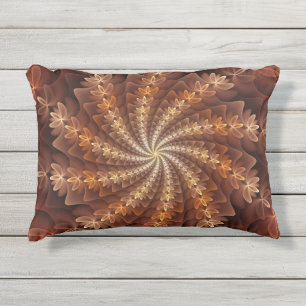 Coussin D'extérieur Couleurs chaudes, Trippy Moderne Motif d'art fract