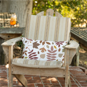 Coussin D'extérieur Couleurs d'automne en blanc pour les Feuilles tomb