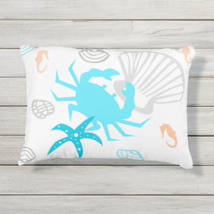 Coussin D'extérieur Crabe De Plage Côtière Nautique Lève Oreiller