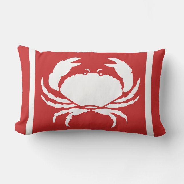 Coussin D'extérieur CRABE marine moderne blanc rouge extérieur (Recto)
