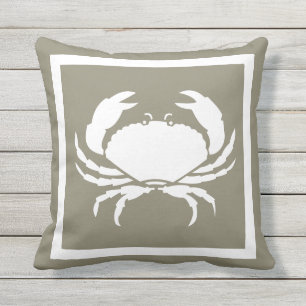 Coussin D'extérieur CRABE nautique extérieur blanc marine gris