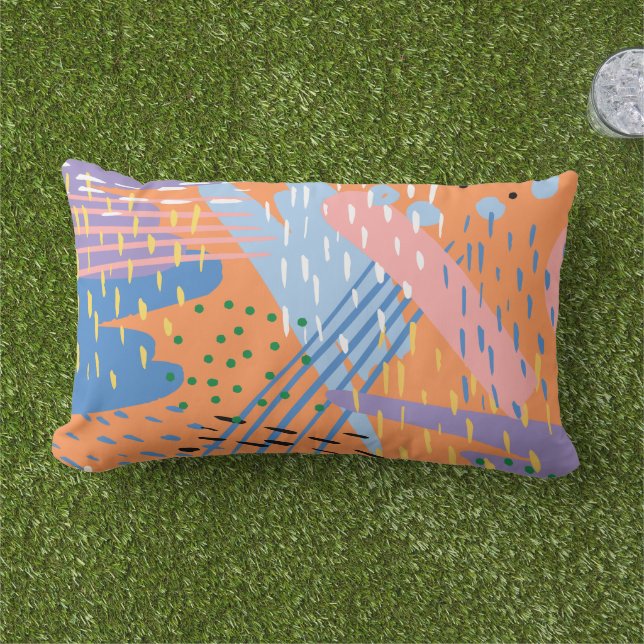 Coussin D'extérieur Créez votre propre outil abstrait Zazzle motif (Herbe)