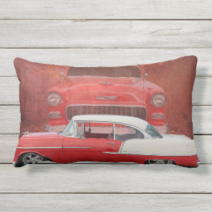 Coussin D'extérieur Cru blanc rouge de Dodge de voitures de Bel Air