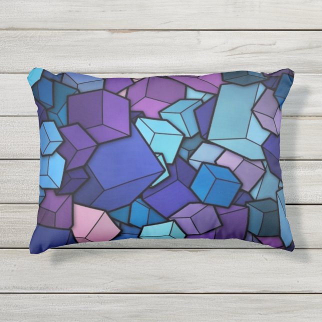 Coussin D'extérieur Cubes Violets (Devant)