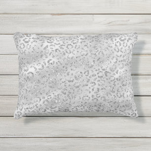 Coussin D'extérieur Cute Silver Cheetah Leopard Motif d'impression