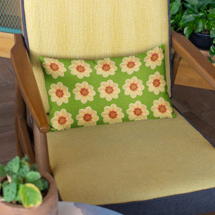 Coussin D'extérieur Dahlia jaune motif floral sur vert