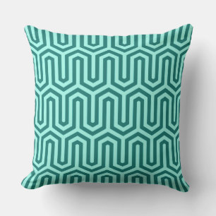 Coussin D'extérieur Déco motif égyptien - turquoise et aqua