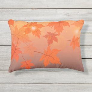 Coussin D'extérieur Design d'automne avec feuilles d'érable et effet b