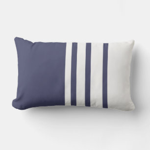Coussin D'extérieur Design élégant, bandes verticales, bleu marine, bl