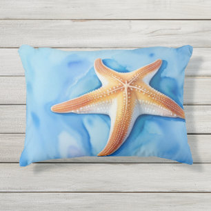 Coussin D'extérieur Dessin d'aquarelle de poisson étoilé