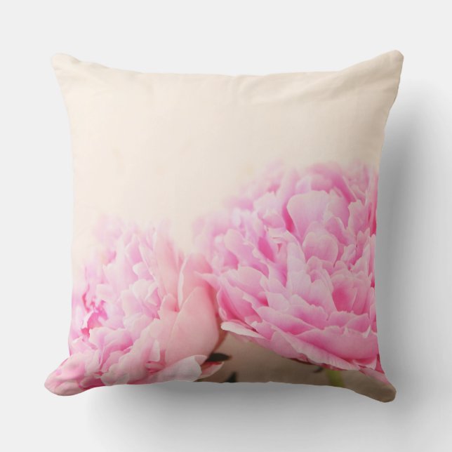 Coussin D'extérieur Deux pivoines roses (Recto)