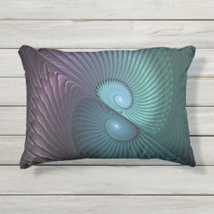 Coussin D'extérieur Deux spirales colorées art fractal abstrait modern