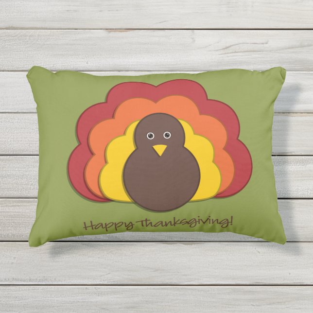 Coussin D'extérieur Dinde de Thanksgiving (Devant)
