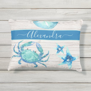 Coussin D'extérieur Dollar de sable blanc Turquoise nautique