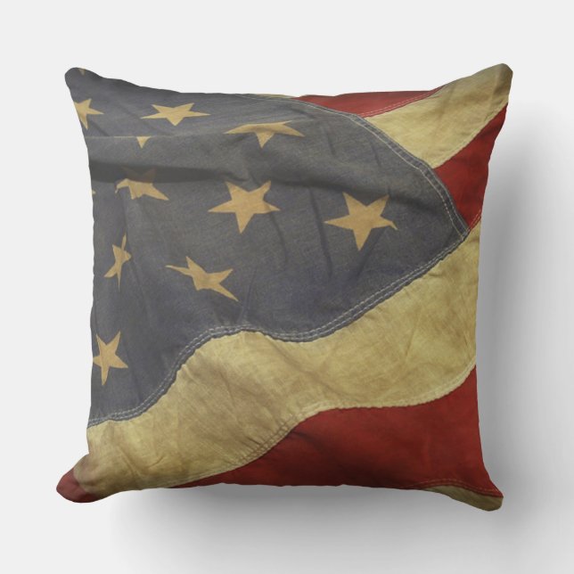 Coussin D'extérieur Drapeau américain en détresse (Recto)