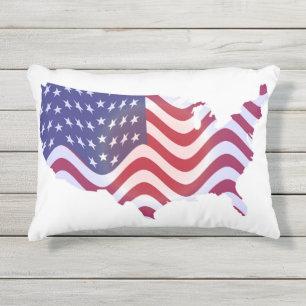 COUSSIN D'EXTÉRIEUR DRAPEAU AMÉRICAIN WAVY