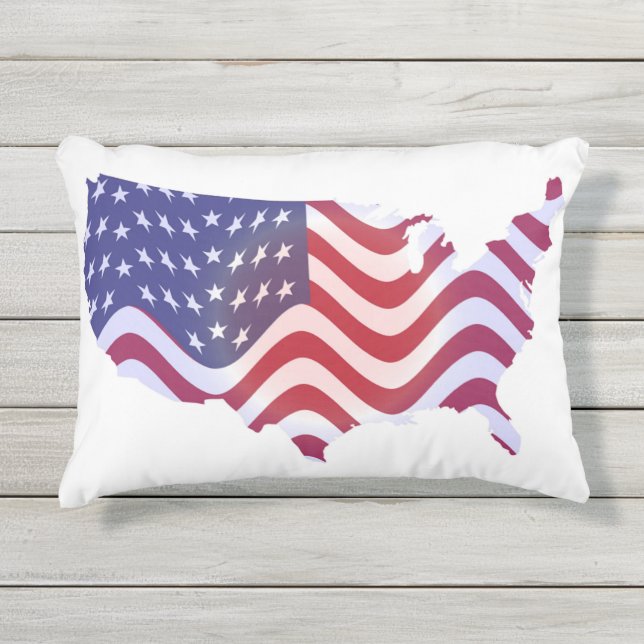 COUSSIN D'EXTÉRIEUR DRAPEAU AMÉRICAIN WAVY (Devant)