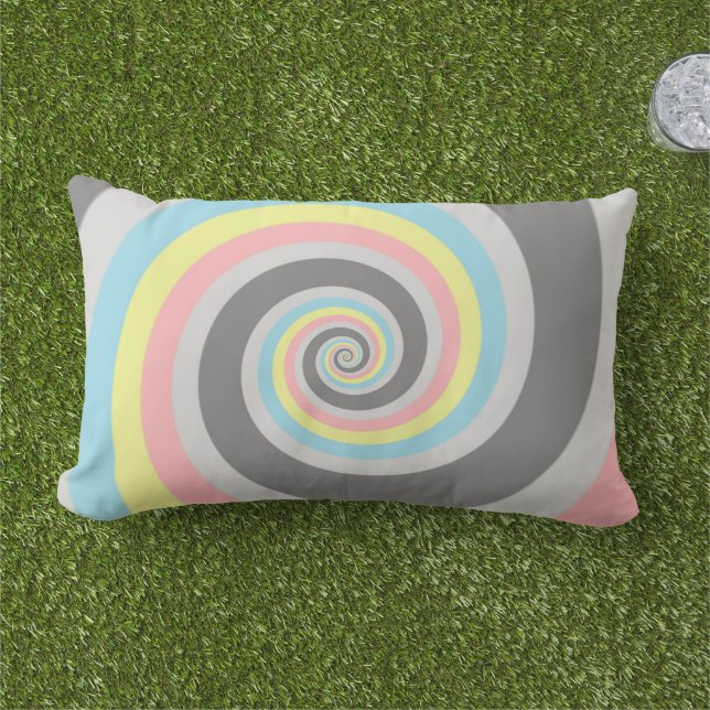 Coussin D'extérieur Drapeau de fierté Demiflux Spirale Abstraite Groov (Herbe)