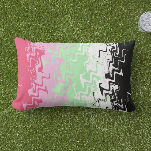 Coussin D'extérieur Drapeau de fierté récipromantique abstrait ondulé  (Herbe)