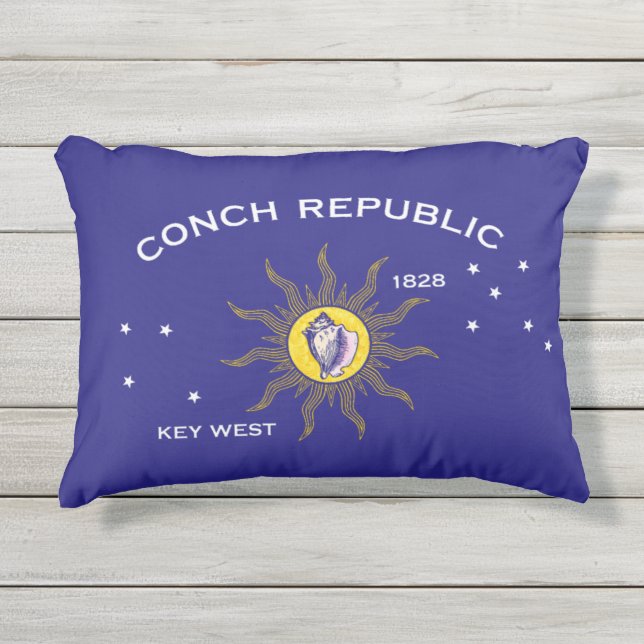 Coussin D'extérieur Drapeau de République de conque de Key West (Devant)