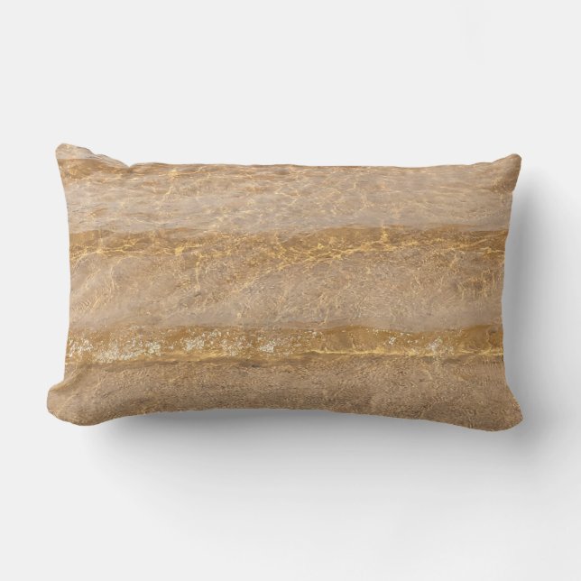 Coussin D'extérieur Eau limpide Plage Océan Vagues de sable Brown (Recto)