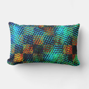 Coussin D'extérieur Échecs bleus, égratignure verdâtre, fausse tache r