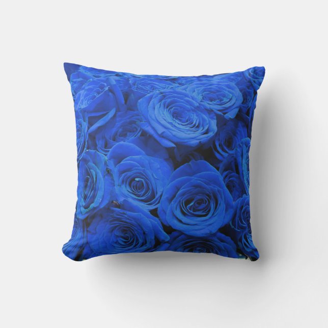 Coussin D'extérieur Elégant bleu rose bleu fleurs bleu bleu bleu flora (Recto)