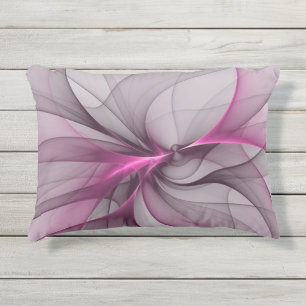 Coussin D'extérieur Elégant Chaos Moderne Abstrait rose Fractal Art