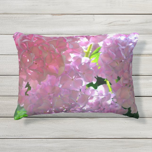 Coussin D'extérieur Elégant flores rose douce hydrangée rose rose (Devant)