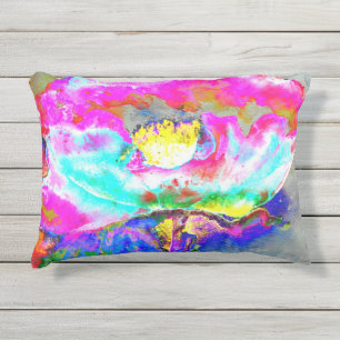 Coussin D'extérieur Elégant Pink floral Poppy aquarelle peinture
