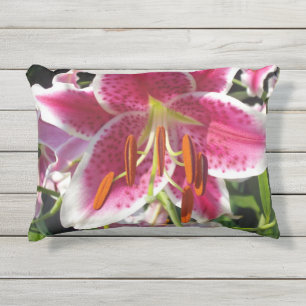 Coussin D'extérieur Élégante fleur rose tropicale classique lys