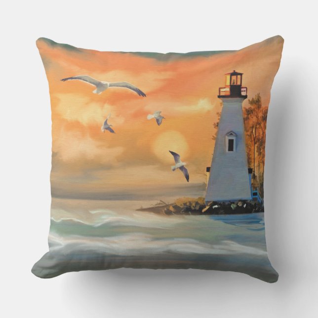 Coussin D'extérieur En Bord De Mer, Jeu D'Oreiller Extérieur (Recto)