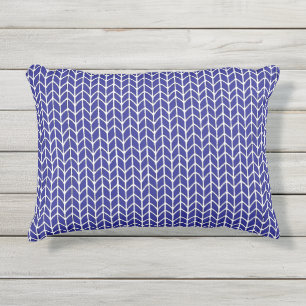 COUSSIN D'EXTÉRIEUR EN MAILLE BLEU ROYAL