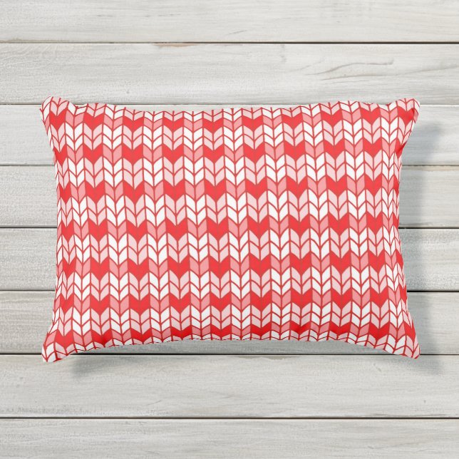 COUSSIN D'EXTÉRIEUR EN MAILLE GINGHAM ROUGE (Devant)