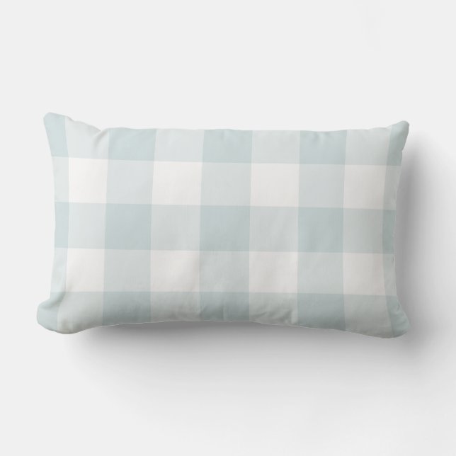 Coussin D'extérieur En vichy bleu pâle À damiers (Recto)