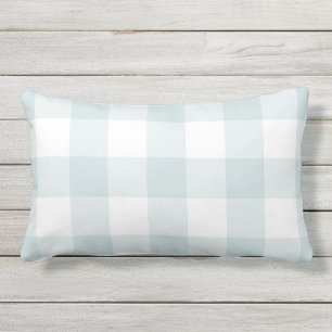 Coussin D'extérieur En vichy bleu pâle À damiers