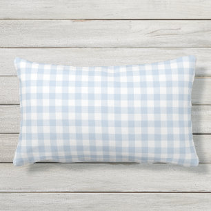Coussin D'extérieur En vichy bleu pastel Motif À damiers