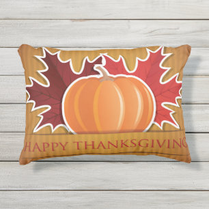 Coussin D'extérieur Érable et citrouille de Thanksgiving
