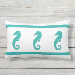 Coussin D'extérieur Etang extérieur bleu et blanc SEAHORSE