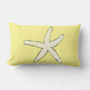 Coussin D'extérieur Étoile de mer Jaune Blanc Motif Élégant Cadeau de 