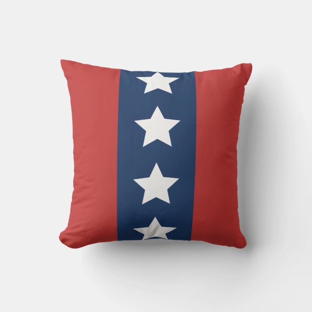 Coussin D'extérieur Étoiles et bandes Patriotique Rouge Blanc et Bleu (Recto)
