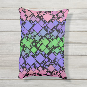 Coussin D'extérieur Fierté trigenre géométrique super Boho Retro Mod